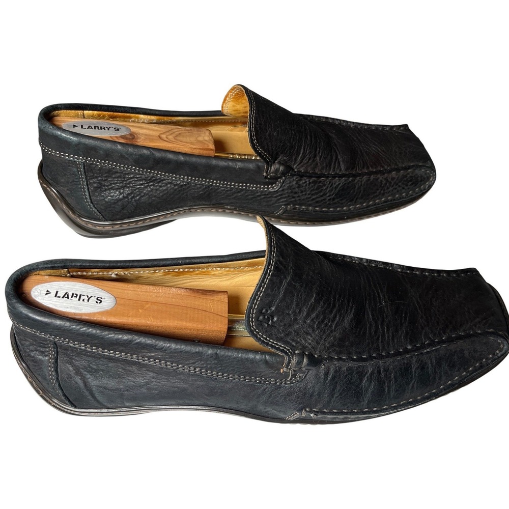 Donald Pliner Eive Driving Loafers Black Pebbled Leather Italy Mens‎ 8.5M